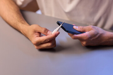 The Innovative Smartphone Cleaning Device is Being Demonstrated During Use and Functionality