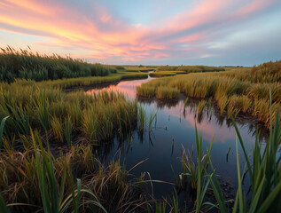 Coastal Wetlands at Twilight