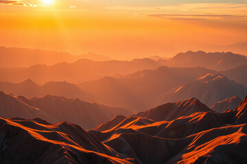 sunrise in the mountains