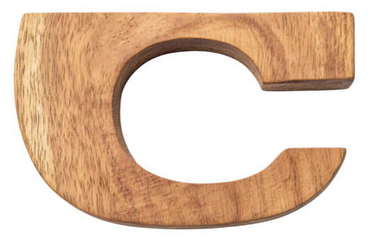 Capture Wooden C Shape with Grain Detail and Smooth Surface.