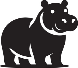 hippopotamus silhouette vector illustration