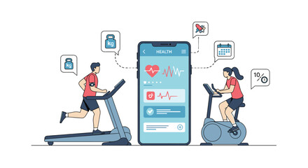Digital health monitoring application for personal fitness tracking and wellness management