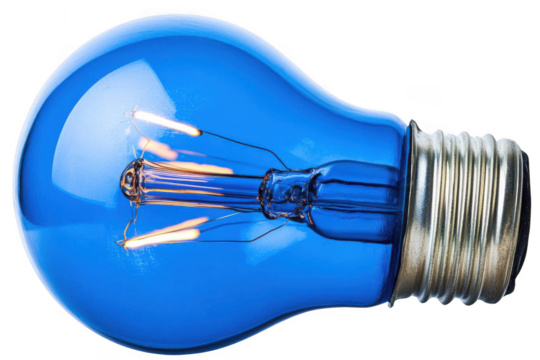 Blue Incandescent Bulb Provides Light And Warmth With Creative Themes