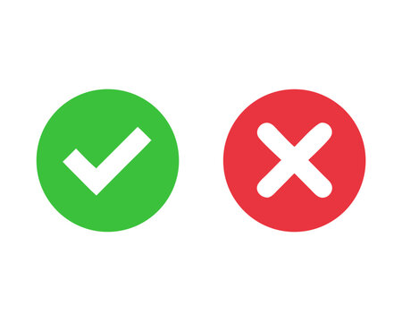 yes and no buttons vector icon
