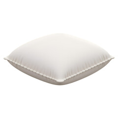 Simple white pillow with subtle curves and soft shadows for bedding and sleep comfort on a transparent background