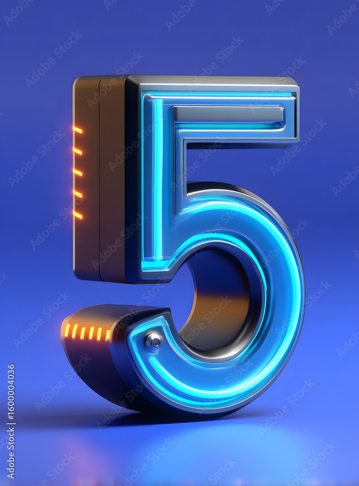 Poster 3d rendering digital font big sale event countdown concept element