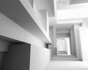 Obraz premium Abstract White Architectural Corridor