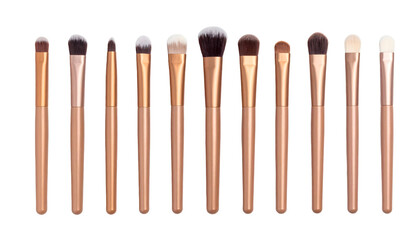 Set of Rose Gold Makeup Brushes for Precise Application