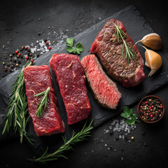 fleisch, rind, essen, steak, roh, rot, frisch, 