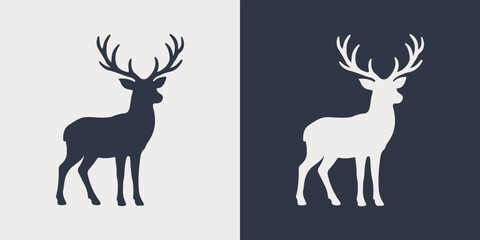 deer flat silhouette vector illustration 