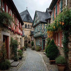 idstein, germany, innenstadt, harz, architektur, stadt, bauwerk, strasse, alt, haus, pueblo, europa, fassade, anreisen, himmel, mediävistisch, städtisch, fremdenverkehr, historisch, fenster, orientier