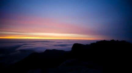 sunset in the mountains