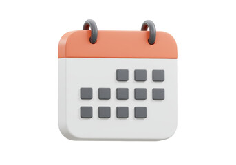 Isolated Minimalist Calendar Icon with Blank Dates