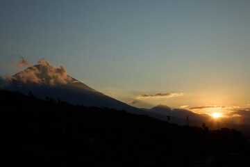 sunset in the mountains