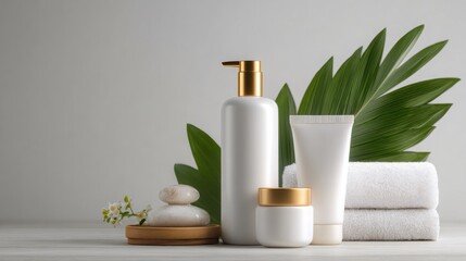 Spa scenes, skincare products