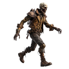Fototapeta premium arafed skeleton walking with a gun in his hand