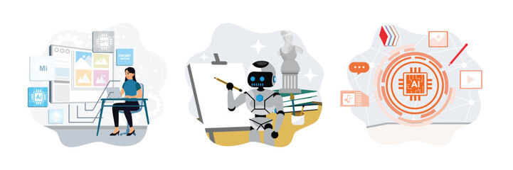 Utilization of AI technology in art and creativity.