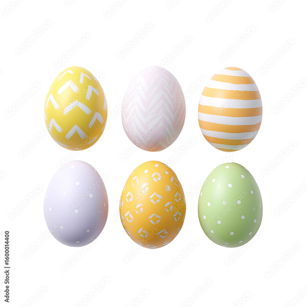 Poster colorful easter eggs with unique patterns and textures for spring festivities and celebrations in a 
