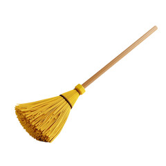 there is a broom with a wooden handle on a black background