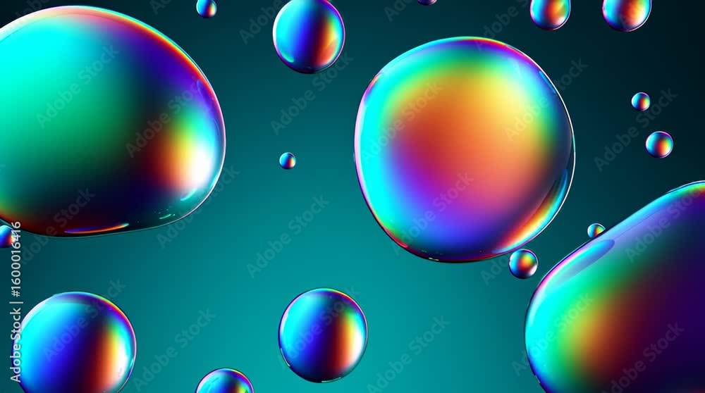 Poster colorful liquid shapes flowing endlessly with vibrant rainbow and gradient hues creating smooth glos