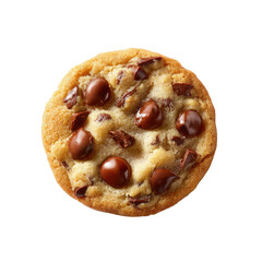 Delicious Chocolate Chip Cookie Freshly Baked on White Background
