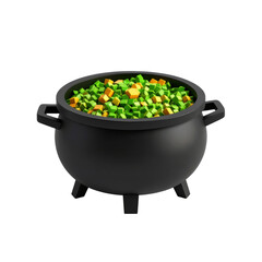 a close up of a pot of food with vegetables in it