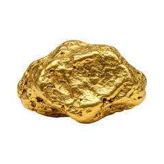 Obraz premium A raw gold nugget isolated on transparent background