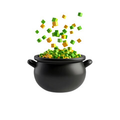 a close up of a pot of dice and a black background
