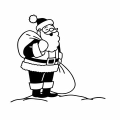 Santa Claus in Laughing Pose on White Background vector illustration