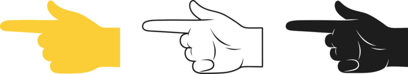 Fototapeta premium Pointing hand emoji vector illustration set for graphic design and social media usage elements design