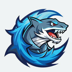 design logo icon mascot illustration shark