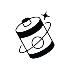 battery glyph icon with white background vector stock illustration