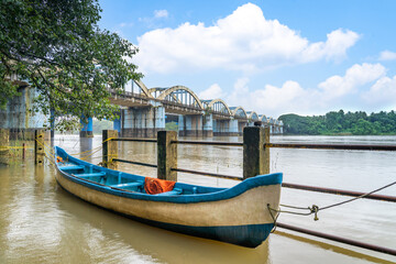 The Kuttippuram Bridge is a bridge that was built in 1953 that connects Kuttippuram with the Thavanur-Ponnani region in Malappuram district, Kerala, India. 20 July 2025.