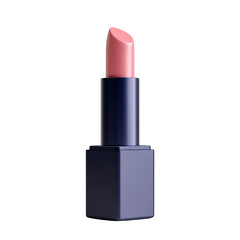 Close-Up of Soft Pink Lipstick in Sleek Tube Against White Background for Beauty and Makeup Themes