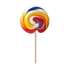 Colorful Swirled Lollipop Treat on a Stick, Perfect for Celebrations, Parties, and Candy Buffets in Bright and Cheerful Palette