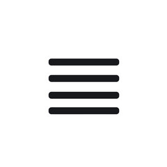 Hamburger Menu Icon on White