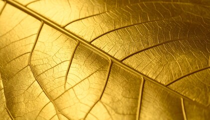 Close-up of a golden leaf's veins