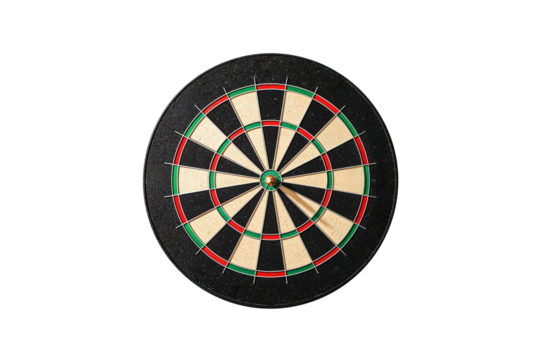 Dartboard isolated, darts game or target sport, recreation, may be pub game and leisure activity, bullseye, precision testing.