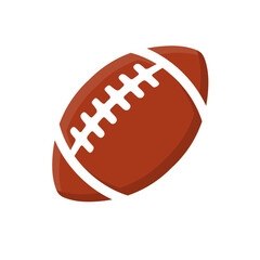 American football ball. classic brown leather rugby ball isolated on white background.
