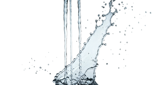 Water splashing in a dynamic pattern against a black background.