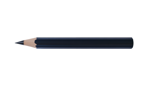 Dark blue pencil against a black background.