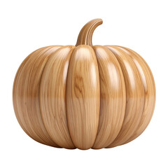 a close up of a wooden pumpkin on a black background