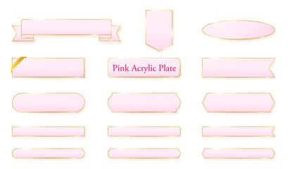 金フチの透明ピンクフレーム