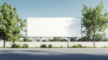  street level billboard on a white studio. Mocup