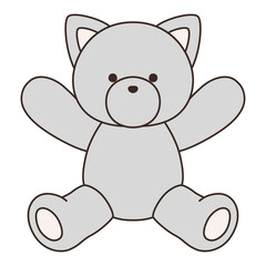 かわいい猫のぬいぐるみのベクターイラスト。ねこ、アイコン、動物