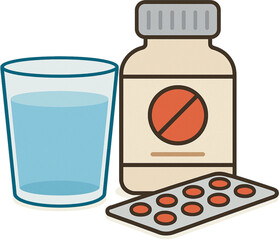 Fototapeta premium medicine bottle and pills
