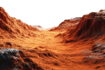 Discovering alien environments exploring mars' unique landscapes. Isolated on transparent background, png.