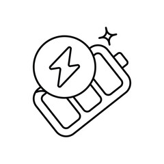 fast charger line icon with white background vector stock illustration