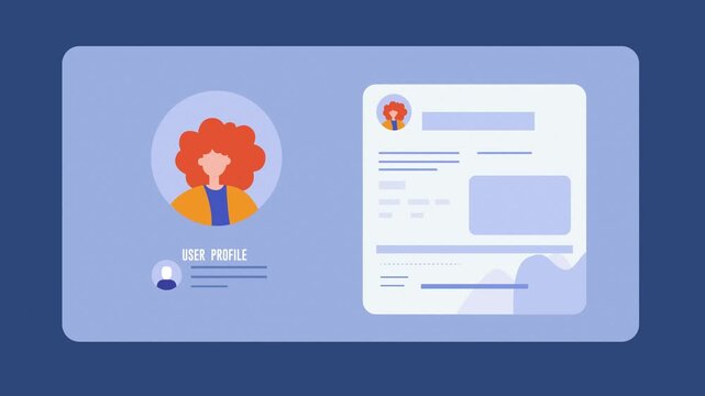 A woman employee user profile details 2D animation, best employee, job opportunity vacancy, HR hiring, candidate selection concept.