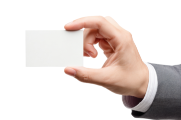 Business card presentation modern office image professional close-up. Isolated on transparent background, png.